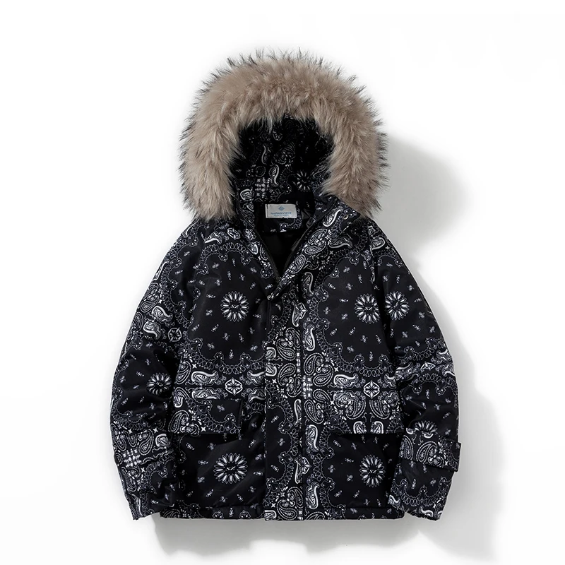 

2022 Men Hip Hop Oversize Padded Bomber Jacket Hooded Coat Streetwear Graffiti Parka Cotton Harajuku Winter Down Jacket 4XL