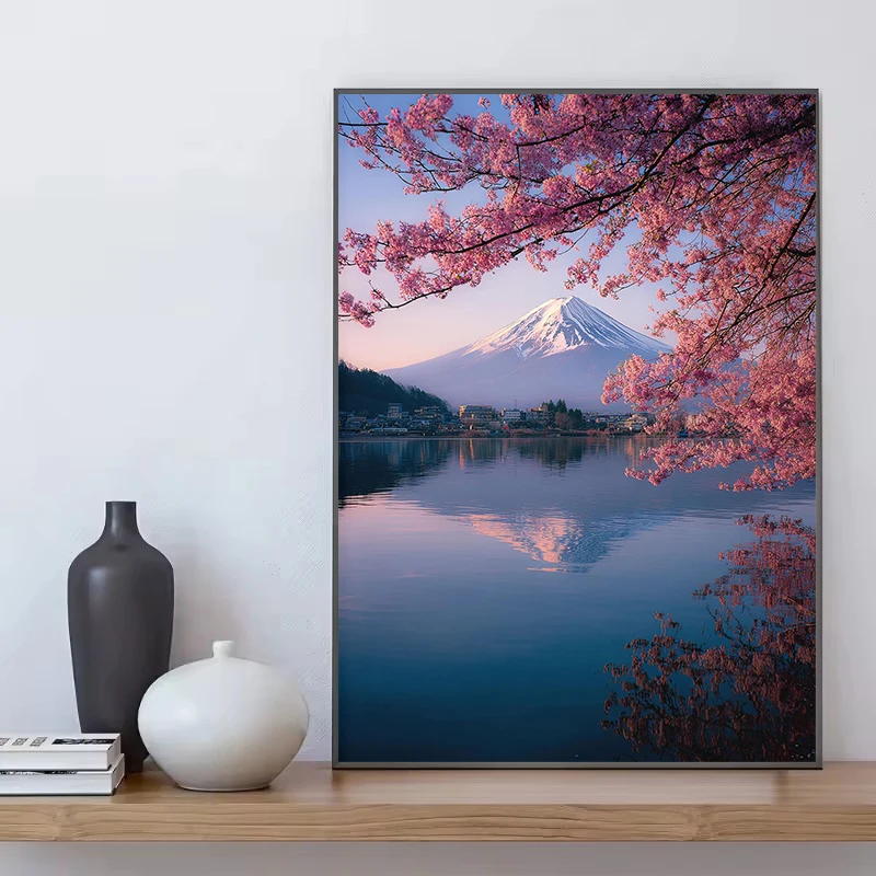 Traditional Japan Nightscape Canvas Painting – Wall Art Home Decor