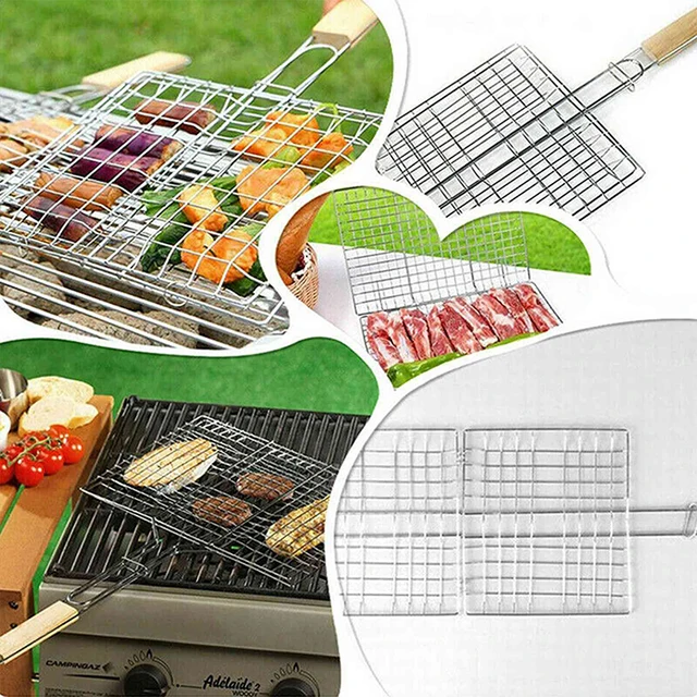 Grill Grillező Kosár Bbq Nettó Steak Húsháló Háló Lemez Tartó Szőnyeg Nem Tapadási Hőálló - Image 2