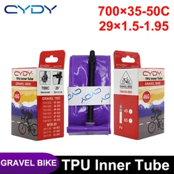 CYDY Road Bike 700C TPU Inner Tube 700x35 38 40 45 47 50C Bicycle Ultralight Tire French Valve 45/65MM MTB Bike 29x1.5 1.75 1.9