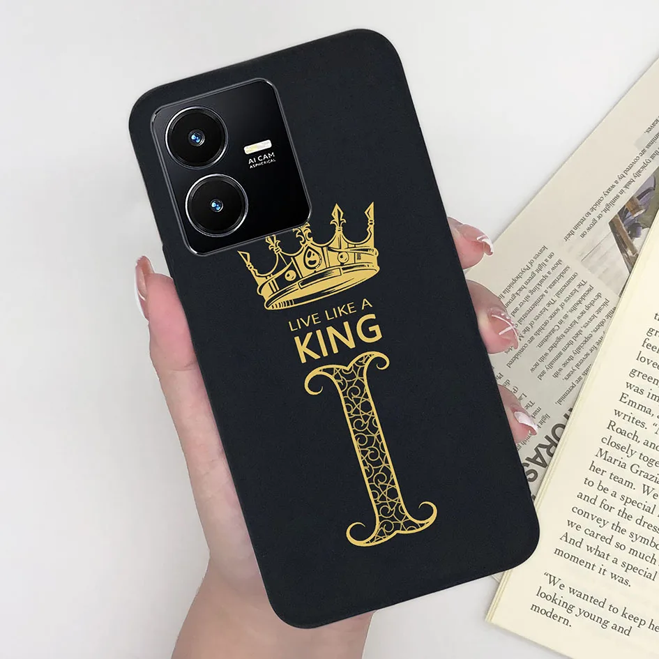 Luxury Fashion Matte Crown Alphabet Pattern Soft Phone Cover