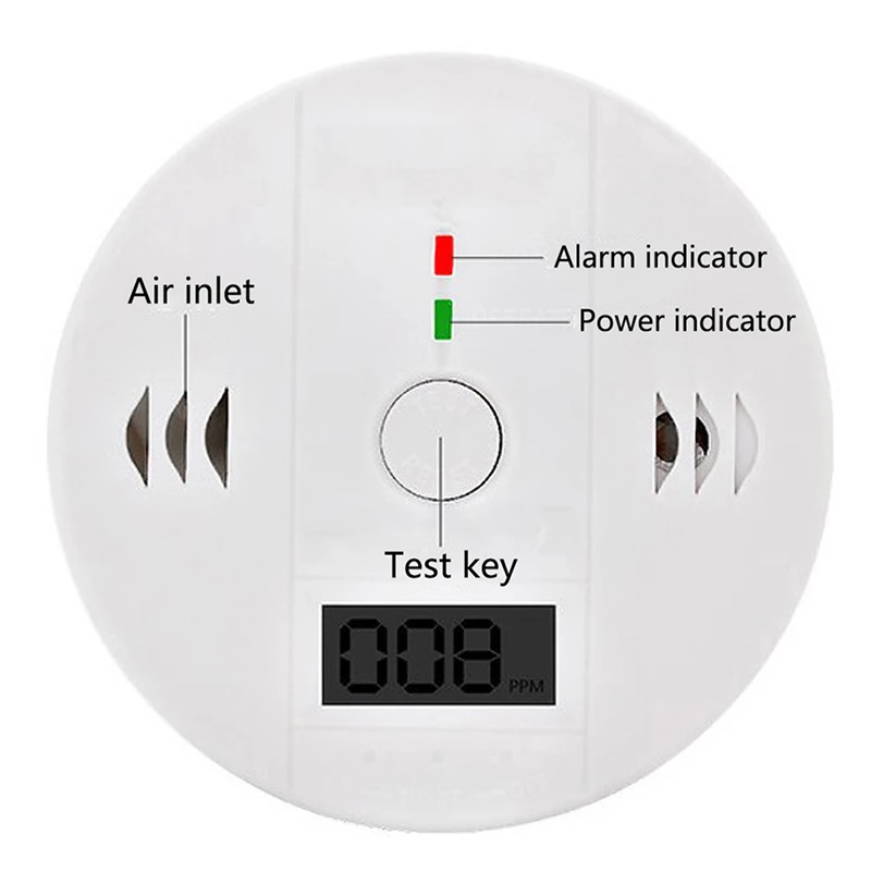 

LCD CO Sensor Work Alone Built In 85dB Siren Sound Independent Carbon Monoxide Poisoning Warning Alarm Detector