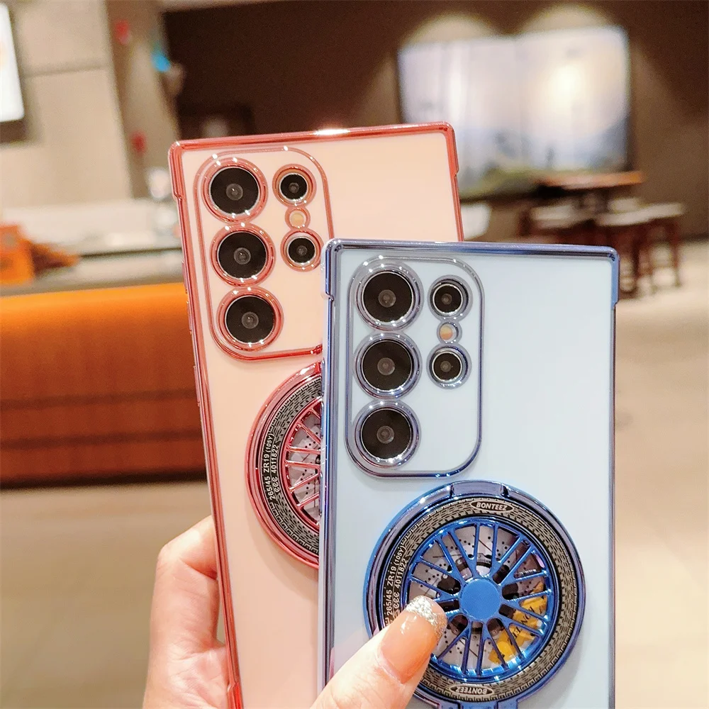 Deluxe Plating Gyroscope Bracket Case with Ring Holder Stand