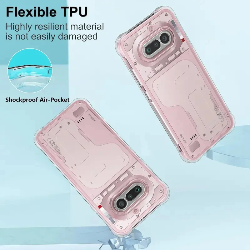 Reinforced Corners Shockproof Soft Clear TPU Back Cover Case