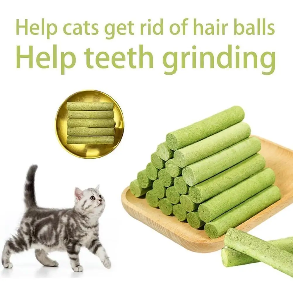 60 PCS Grass Stic Pet Snac Food For Cats Oll Ages Cat Teeth Clean