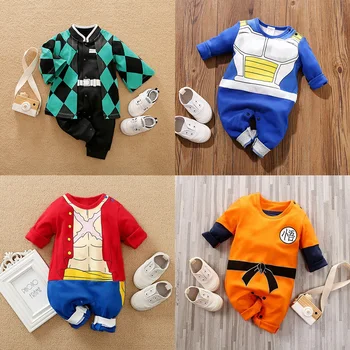 Baby Girl Boy Costume Anime Clothes Newborn Romper Infant Luffy Akatsuki Vegeta Cosplay Jumpsuit Toddler Halloween Costume 0-18M 1