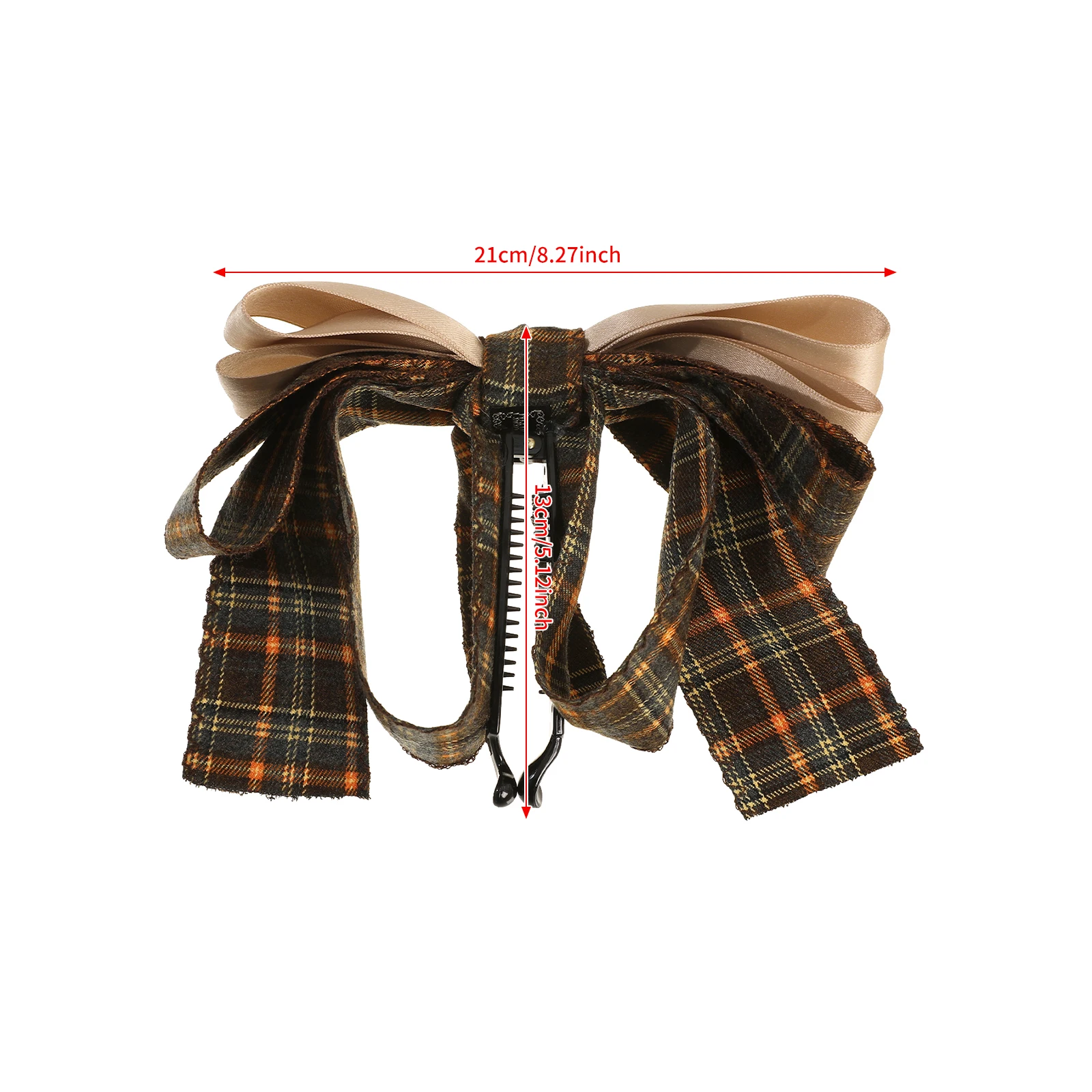 1pc Fashion New Plaid Stripe Bow Banana Hair Clip Hairpin For Women Back Head Ponytail Headdress Hair Accessories Cute Barrettes