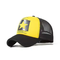 Trendy Unisex Cotton Mesh Snapback Hat (Yellow)