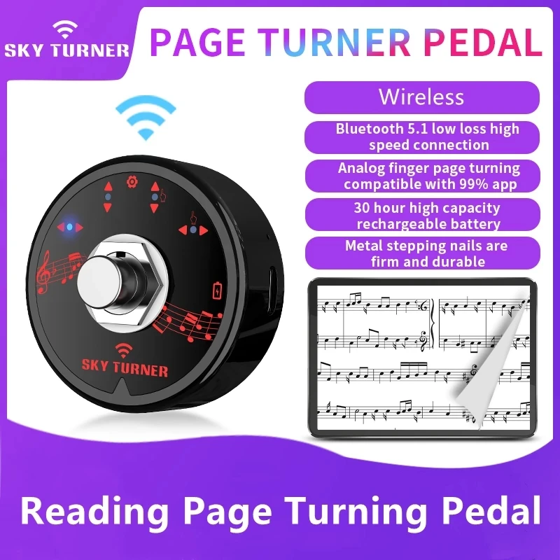 Wireless Page Turner Bluetooth Automatic Universal Score Page