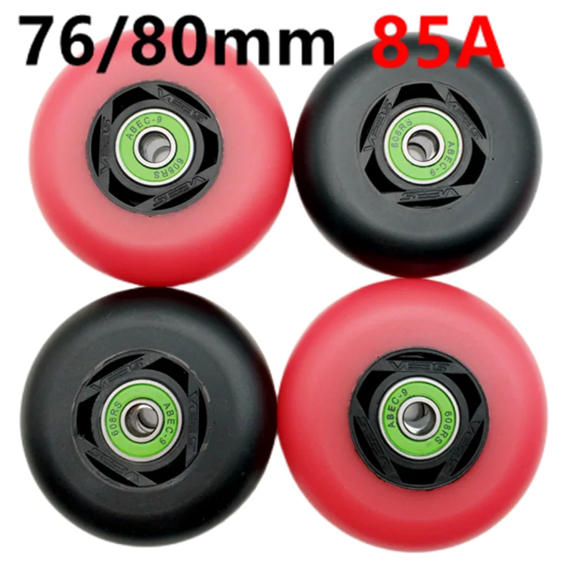 Free shipping inline skate wheel roller wheel PU material 72 mm 76 mm 80 mm