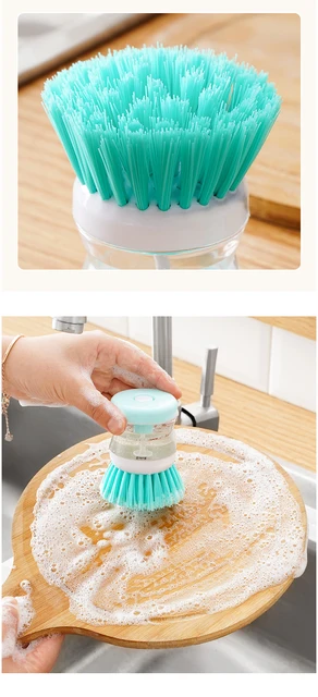 Tiitstoy Household Cleaning Brush,Press Type Automatic Liquid Adding Brush, Adult Unisex, Size: One size, Green