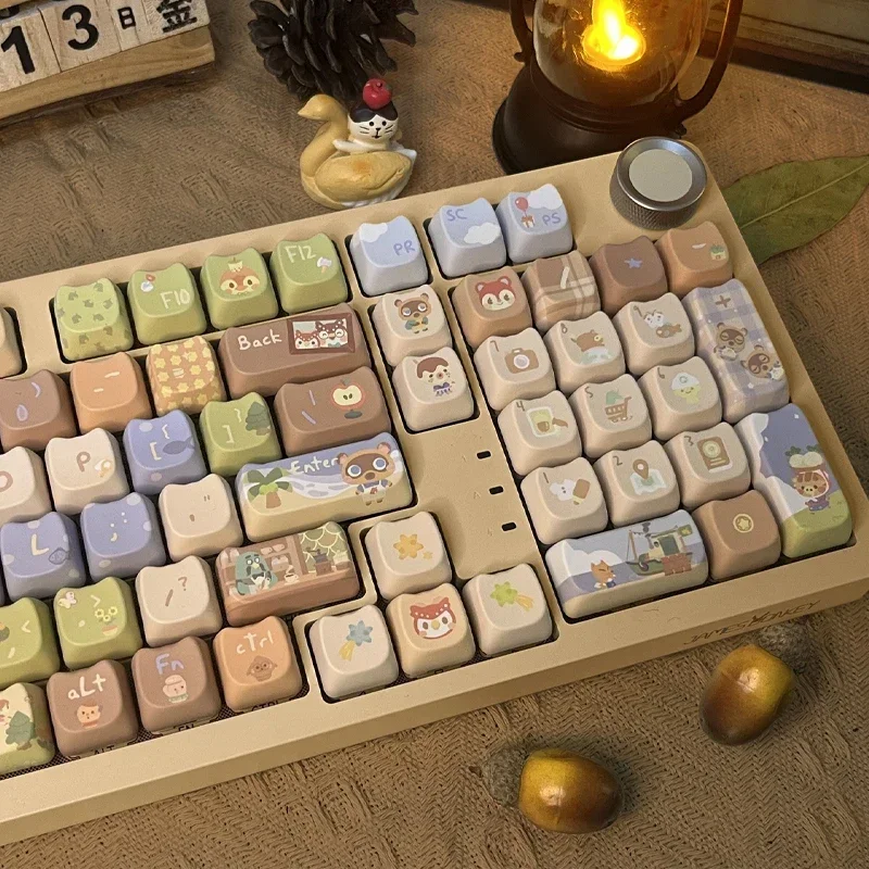 moa-animal-crossing-keycaps-142-keys-cute-keycaps-customized-gift-cat-key-cap-thermal-sub-for-mechanical-keyboard