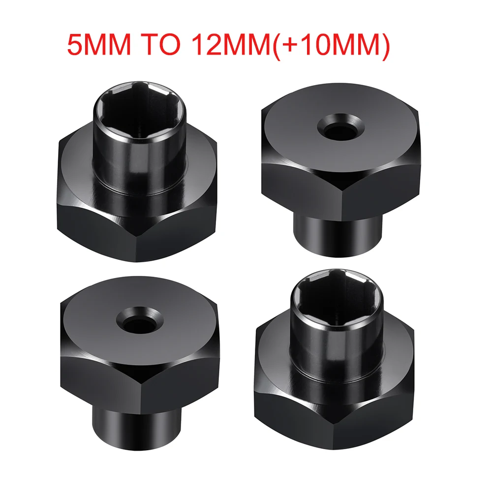 MIBIDAO 4 Stück 5 mm bis 7 mm/5 mm bis 12 mm Aluminiumlegierung Sechskant-Radnabenadapter, Umwandlung für SCX24 auf WPL D12 1/10 RC-Autoteile – Detail 8