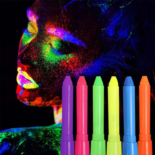 Halloween Party 6 Color Glow in The Dark Face Paint Black Light Paint UV  Neon Body Paints for Adults Face Painting Kit - AliExpress