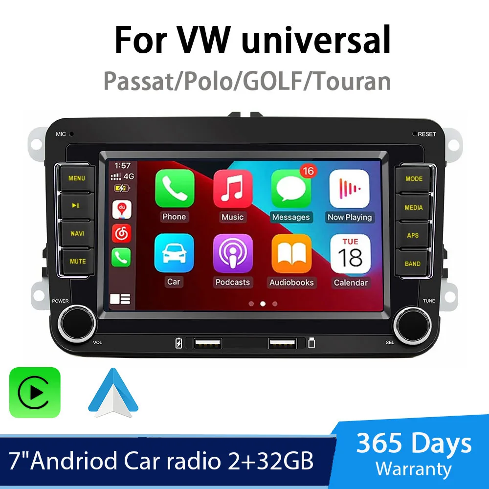 Junsun Android Auto Radio For VW Volkswagen Golf Passat b7 b6 Skoda Octavia  Polo Tiguan Carplay 4G Car Multimedia 2din Autoradio