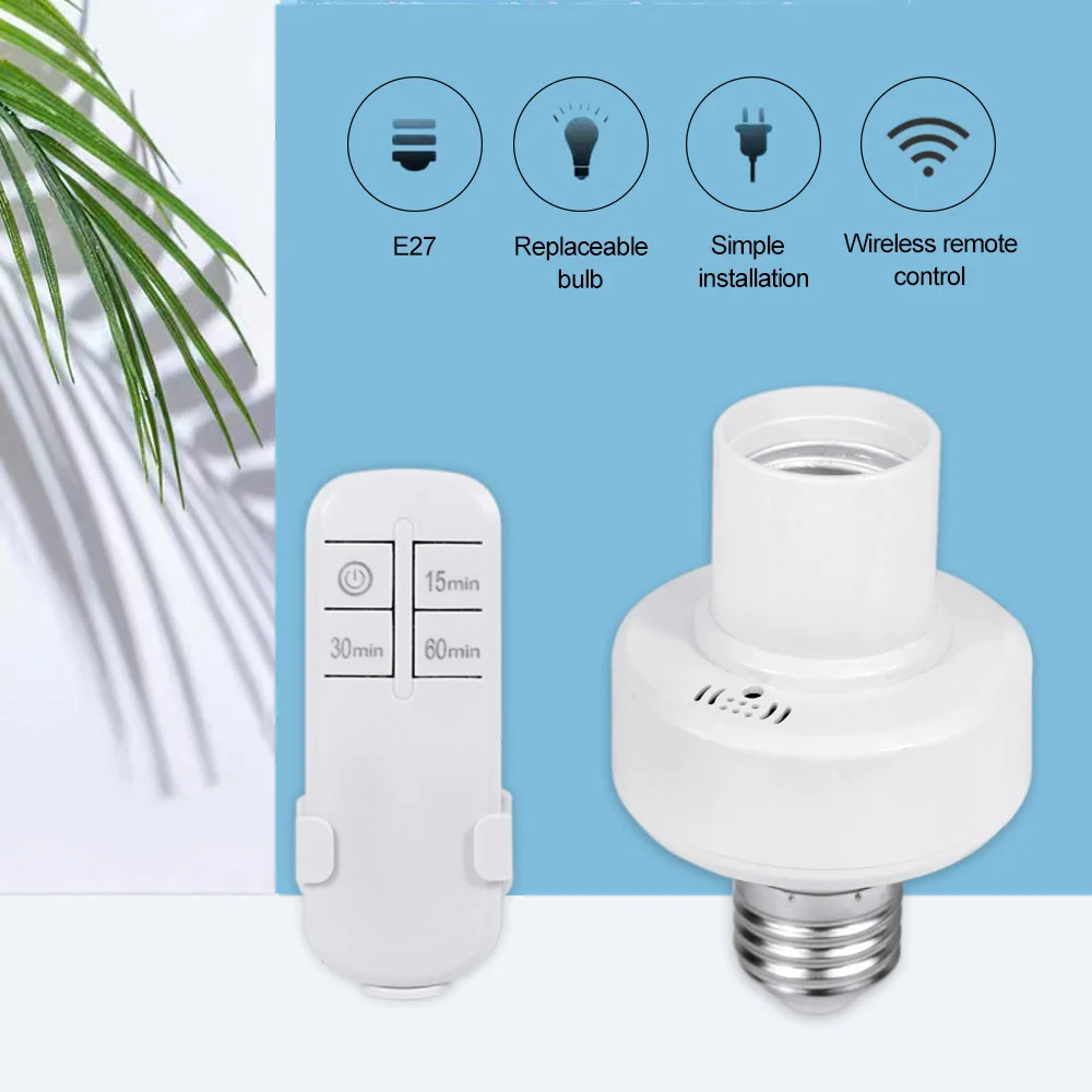 E27 Wireless Remote Control Smart Timer Switch Lamp Holder 110/220V House Multi Light Switch Living Room Bedroom Timer led lights lamp holder lamp bulb holder lamp base led lamp base
