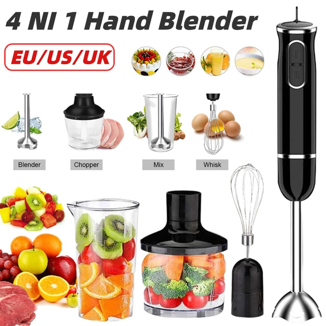 3 in 1 Hand Blender Food Processor Chopper Blender Whisk Russel Taylors 600W