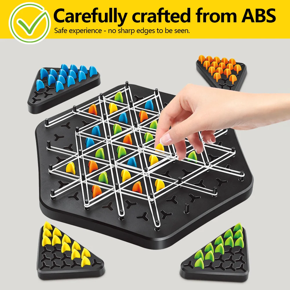 Chain Triangle Triggle Rubber Band Game Educational Interactive Game Battle Set  Teaser Strategy Game For Family Party Gift 4