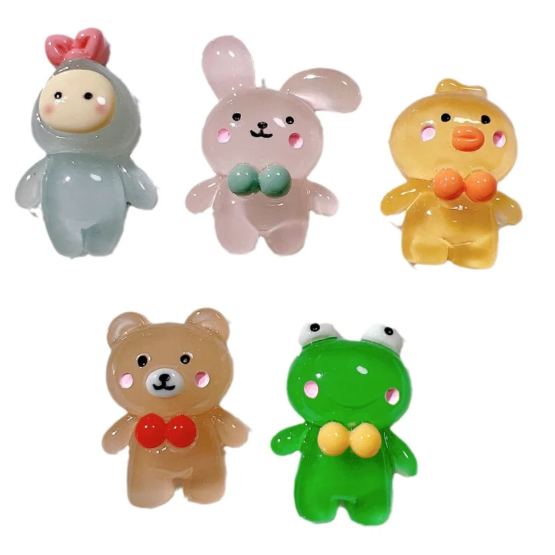 Refrigerator Decorative Stickers Interior Decorative Supplies Resin Mug Stickers Glow-in-the-dark Bear/Duck/Rabbit/Frog
