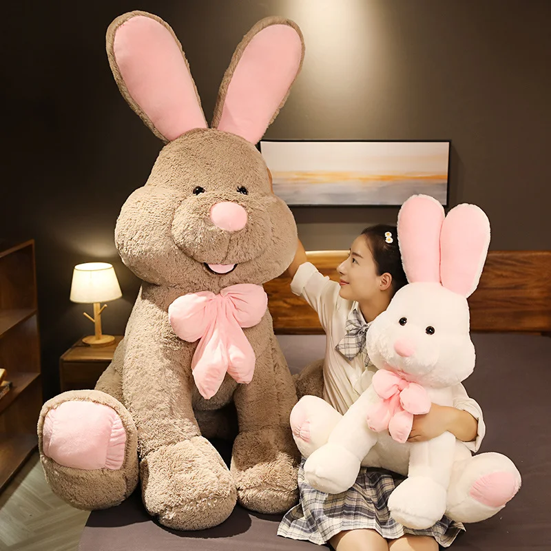

1pc Lovely Large Bunny Rabbit Plush Toy Soft Cartoon Big Ear Rabbit Doll Filled With Accompanying Pillow Kawaii Birthday Gift
