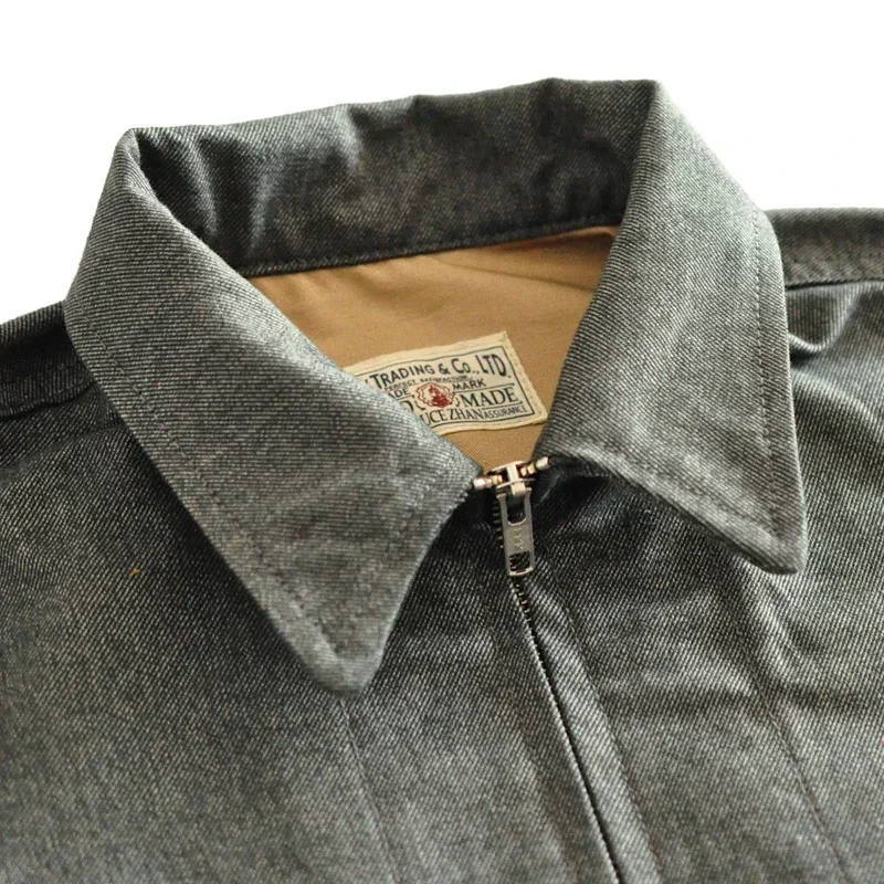 SauceZhan 1940 Safari Style Jacket Short Work Jacket VINTAGE 100% Cotton Men Jacket Solid  Mens Jackets Chamarras Para Hombre 3
