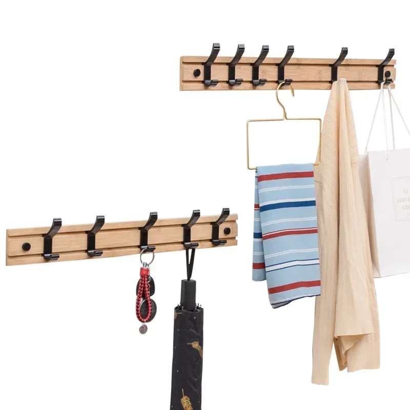 Nordic Bamboo Wall Coat Rack 5