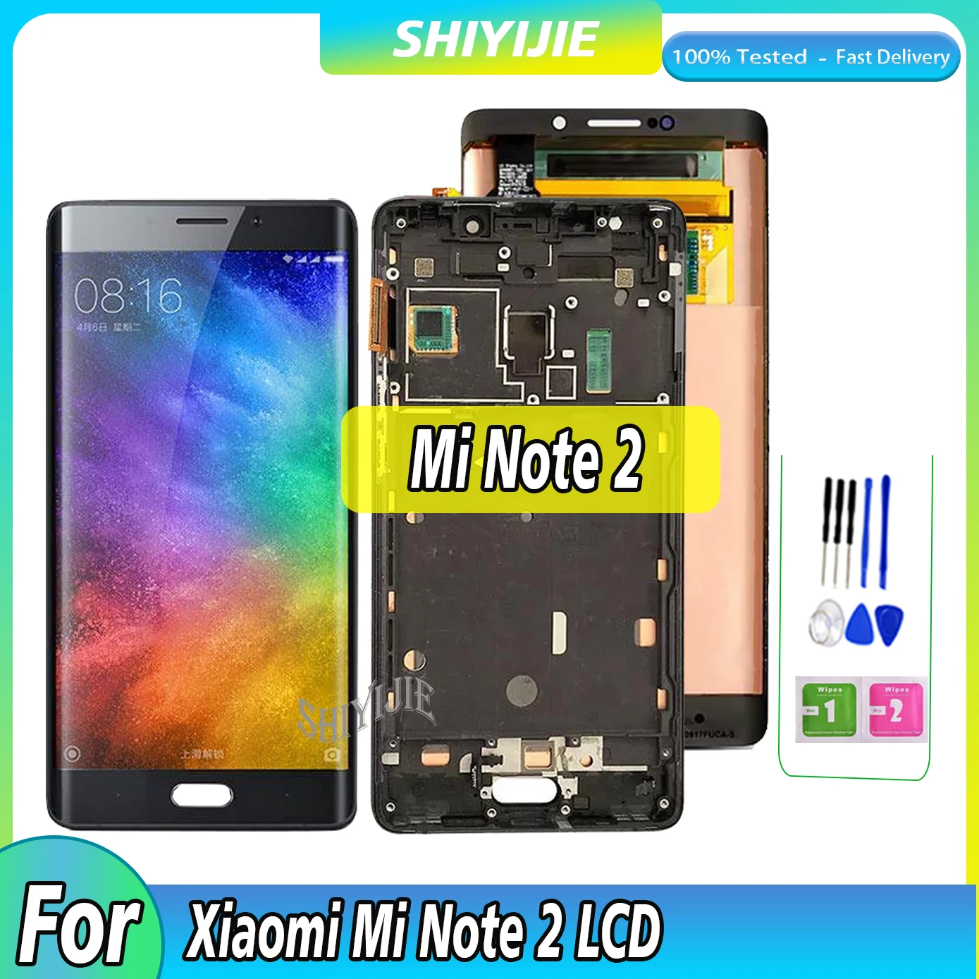Lcd Originale Al 100% Per Xiaomi Mi Note 2 Display 10 Digitalizzatore Touch Screen Con Cornice Per Xiaomi Note 2 Mi Note 2 201521 Test Lcd