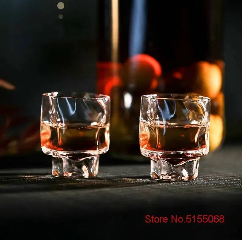 Description Picture 4 of itemJapanese Irregular Art Whisky Glasses 70ml Shot Glass Frosted Color Crystal Dassai Sake Cups Rhum Beer Liquor Small Wine Tumbler