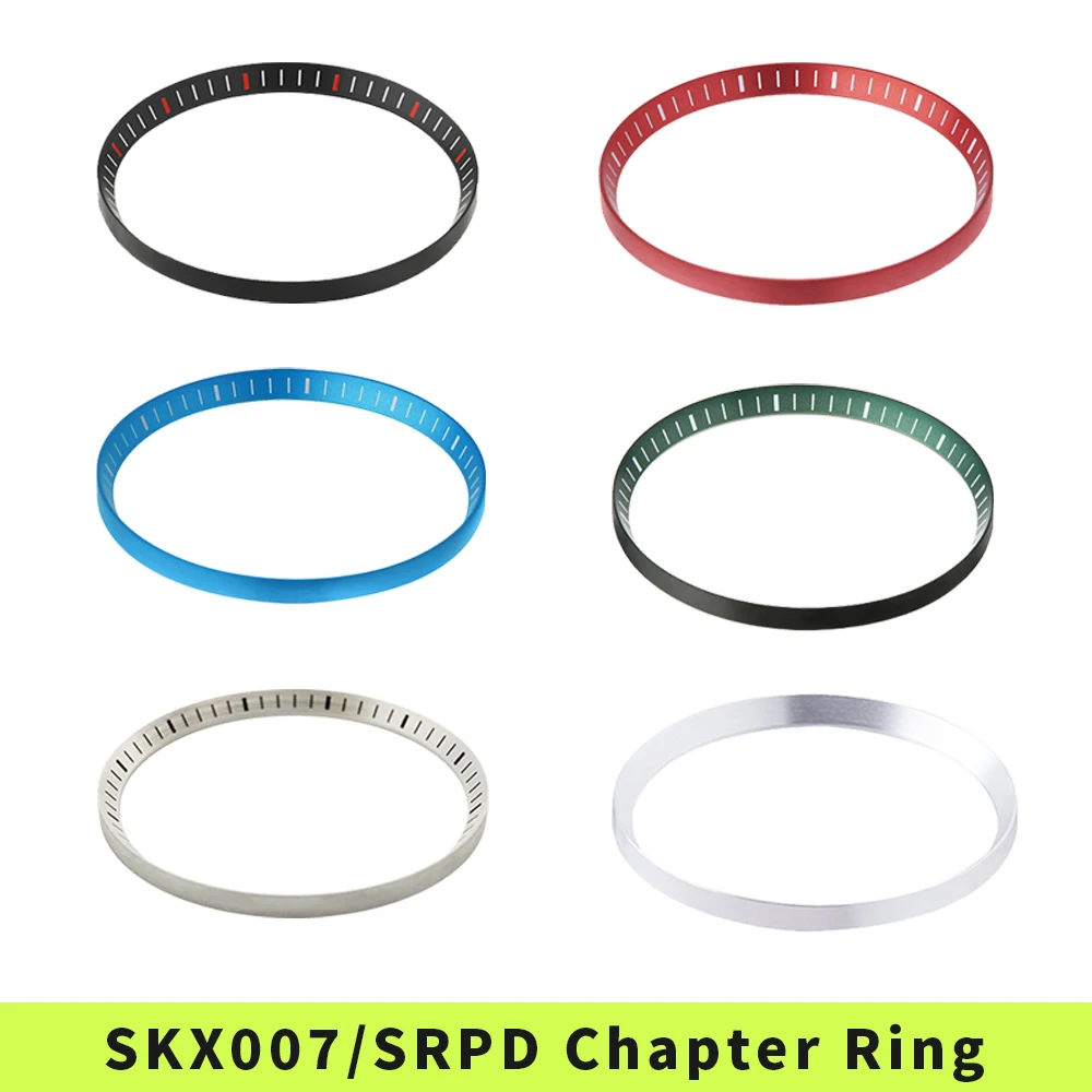 

SKX007 SKX009 SRPD Chapter Ring Brushed Finish Matte Stainless Steel Silver Black Blue Green