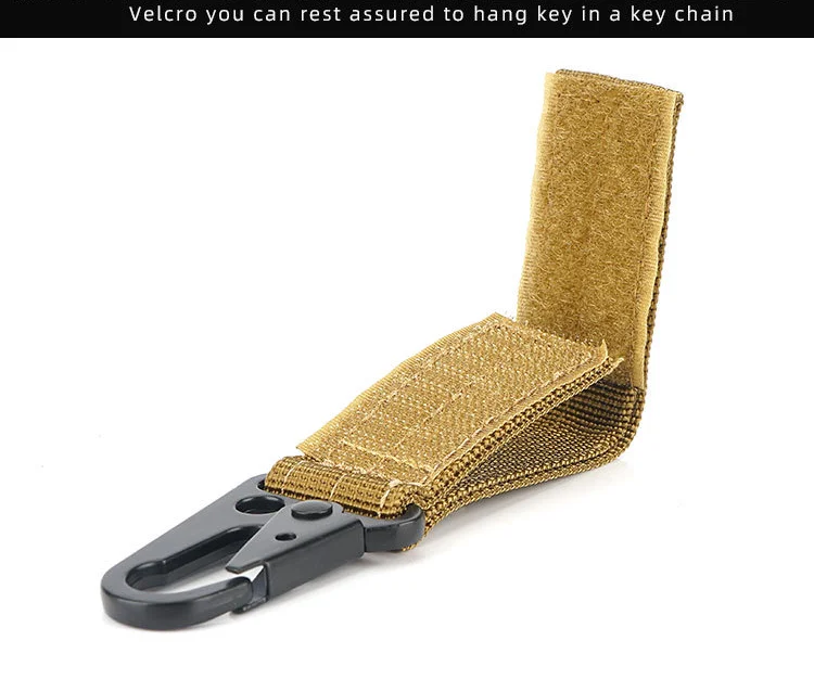 Outdoor Tactical Nylon Webbing Keylock Fixture Multifunctional Hawk Hook Molle Belt Loop Key Holder Clips with Detachable