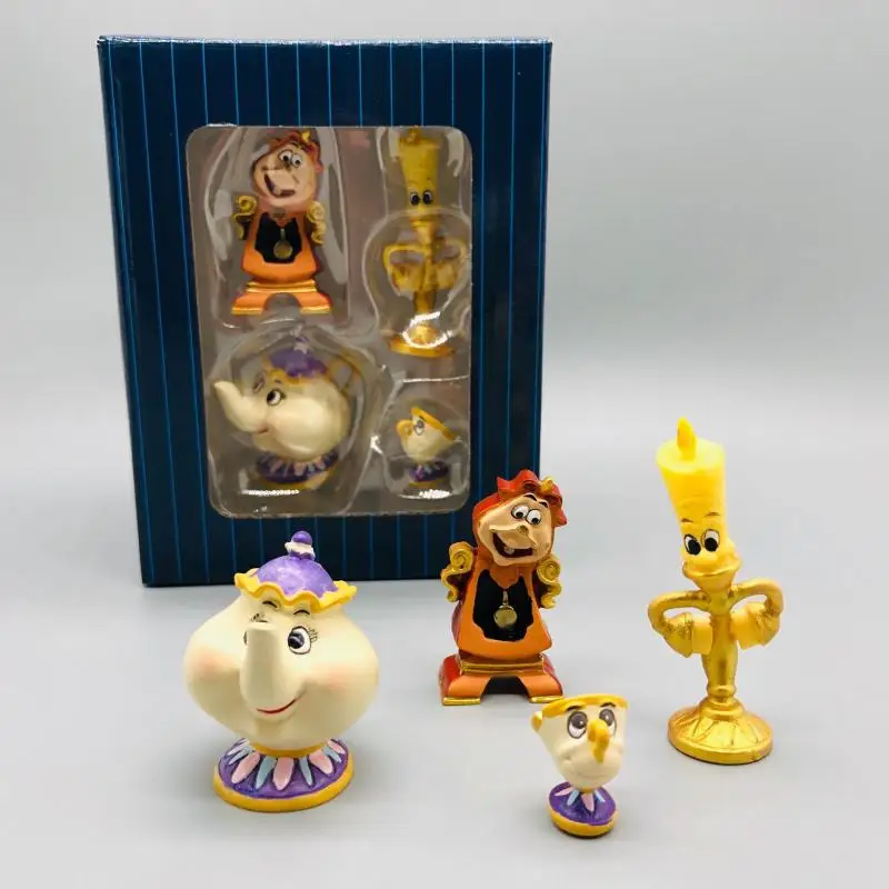 

Disney Beauty and Beast Doll Series Decorative Toys Candlestick Lumian Decoration Alarm Clock Model Gift Furniture Accessories