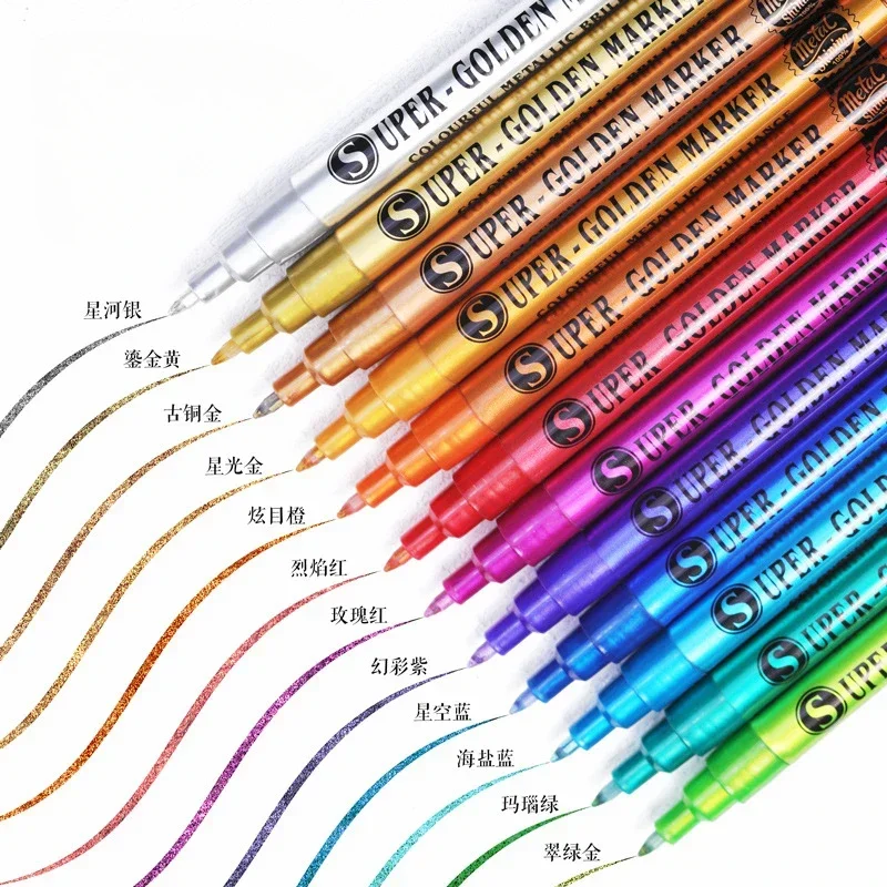 아크릴 글리터 페인트 마커 펜, 바위 나무 캔버스 세라믹 신발 페인팅 원단 스크랩북 DIY 공예 카드 만들기