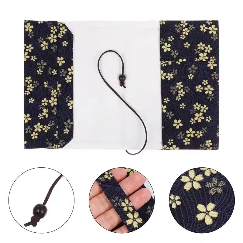 A5 Notebook Handmade Fabric Book Cover for Adjustable & Elastic Closure, Decorative Protective Sleeve for Journal, Textbook - 3