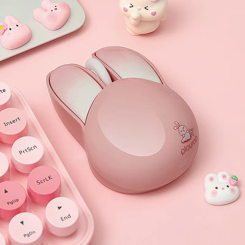 Little Rabbit Wireless Bluetooth Mouse 1600dpi Ultra Light Office Laptop Tablets Office Home Use Cute Female Many Buttons
