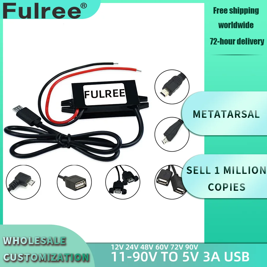 Dc 12V 24V 36V 48V 60V 72V A 5V 3A Convertitore Inverter Mini Micro Femmina Usb Adattatore Per Caricabatterie Per Telefono Da Auto Per Registratore Gp