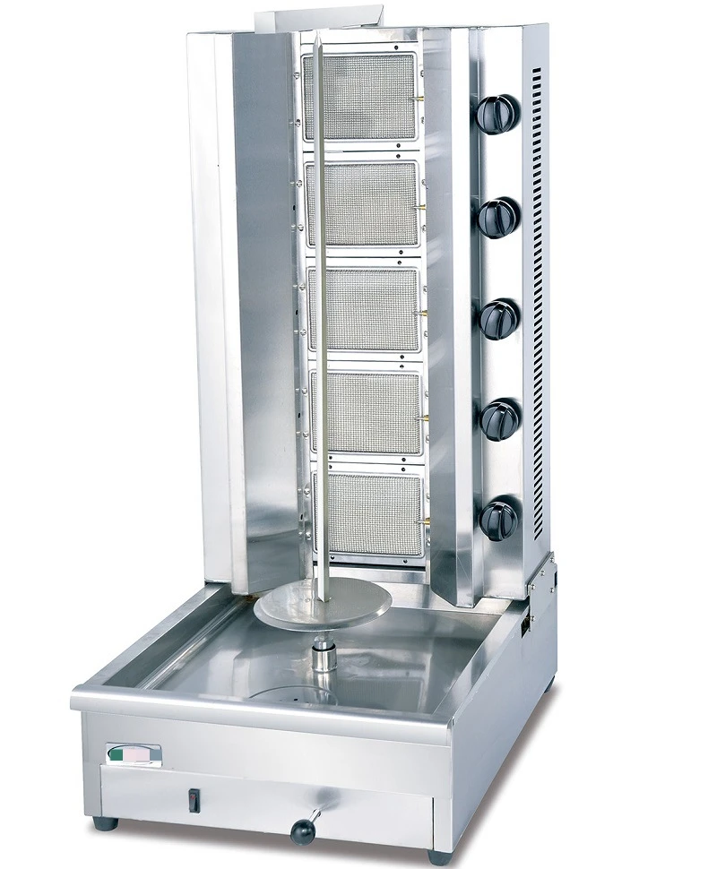 Commercial Gas Grill GB 1050 Turkish Kebab Machine Shish 5 Burner Middle Eastern BBQ For Shawarma Doner