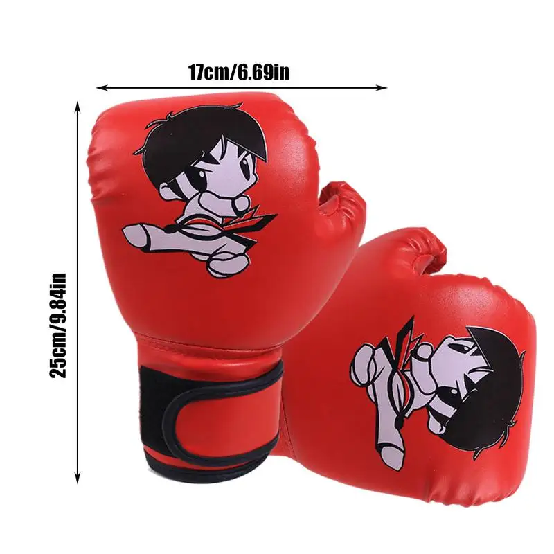 Kids Punching Gloves Cartoon PU Leather Heavy Bag Gloves Sparring Gear For Kids Home Gym Training Device For Muay Thai Sparring