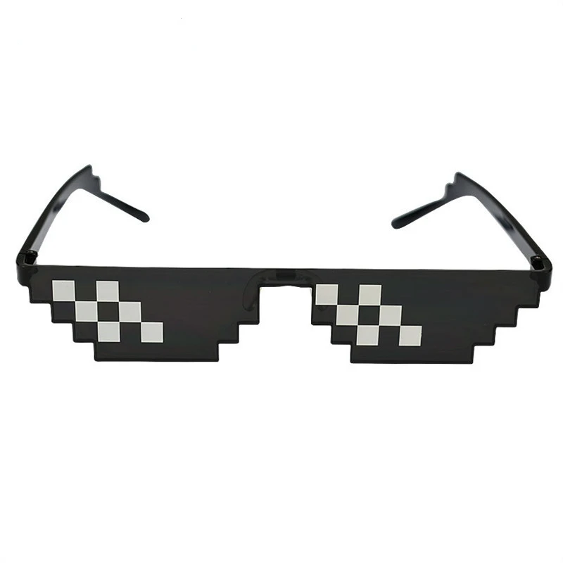 Women Men Brand Thug Life Party Eyegla Vintage Sun Gla Fashion Popular Mosaic Gla 8 Bit MLG Pixelated_voghion.com