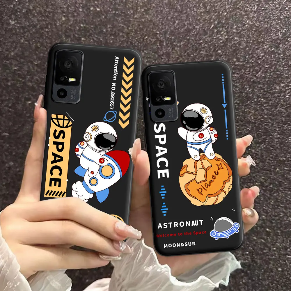 Per Tcl 40 Se Custodia Per Tcl 40Se Cartoon Soft Silicone Tpu Astronaut Pattern Custodia Per Telefono Per Tcl 40 Se Lovely Back Cover Fundas