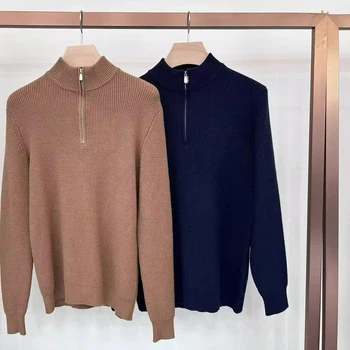 Italia BC uomo autunno e inverno nuovo vecchio vento maglione lavorato a maglia da uomo mezza cerniera colletto rialzato maglione a maniche lunghe in lana 1