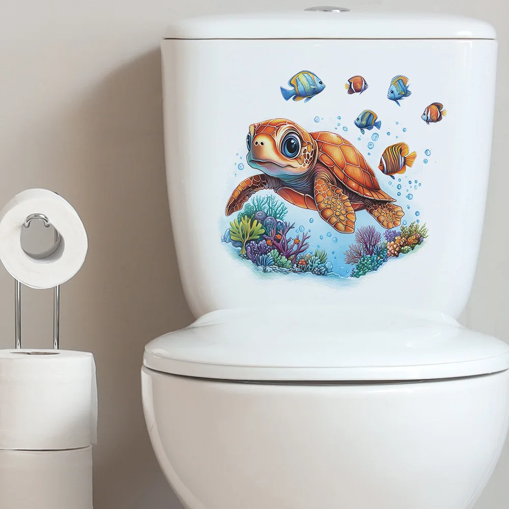 1PCS Cartoon Underwater World Toilet Stickers toilet stickers toilet wall stickers