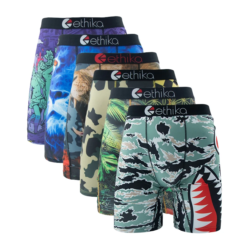 6Pcs Men Underwear Boxers Breathable 3