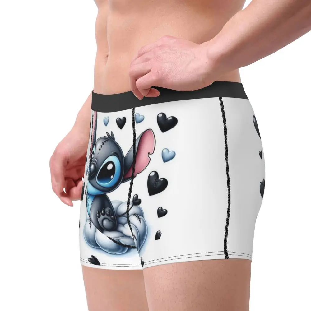Custom Stitch Lion Cute Boxers Shorts Men's Disney Movie Briefs Underwear Fashion Underpants