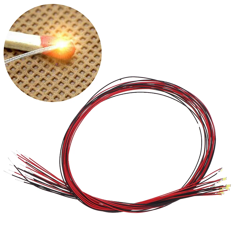 납땜 마이크로 리츠 유선 리드, 따뜻한 흰색 SMD LED 0603, 10 개, 20cm, t0603wm