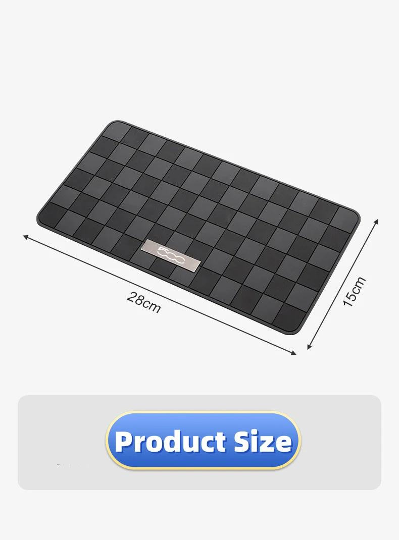 Car Non Slip Mat Non Slip Mat Silicone Anti Skid Pad for FIAT 500 Car Interior Center Console