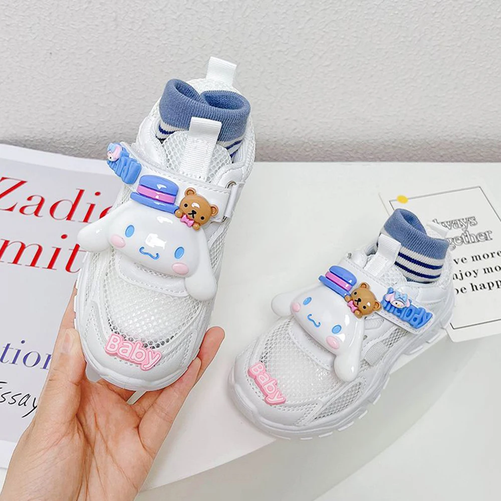 

Sanrioed Girls' Mesh Shoes Hello Kitty Anime Cinnamoroll Mymelody Summer Sandals Kids Sport Running Shoes Boys Outdoor Sneakers