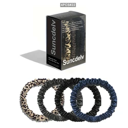 Luxurious 100% Natural Silk Hair Ties - High Quality, Solid Color Scrunchies Set (4PCS) (22)