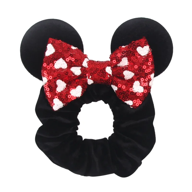 Disney Mickey Christmas Headband Thickened Velvet Pig Colon Elastic Gold Velvet Hair Accessories