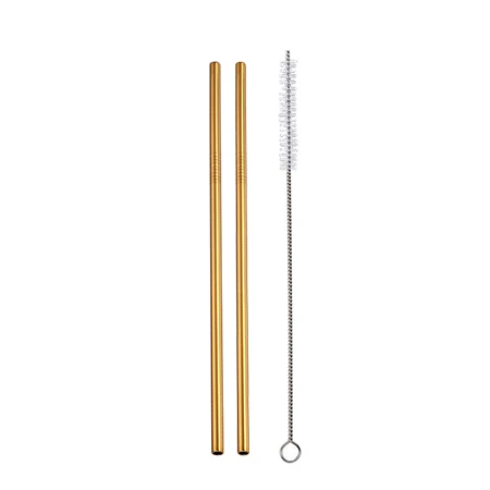 Vibrant Stainless Steel Reusable Drinking Straws with Cleaning Brush - Eco-Friendly Party & Bar Accessories
