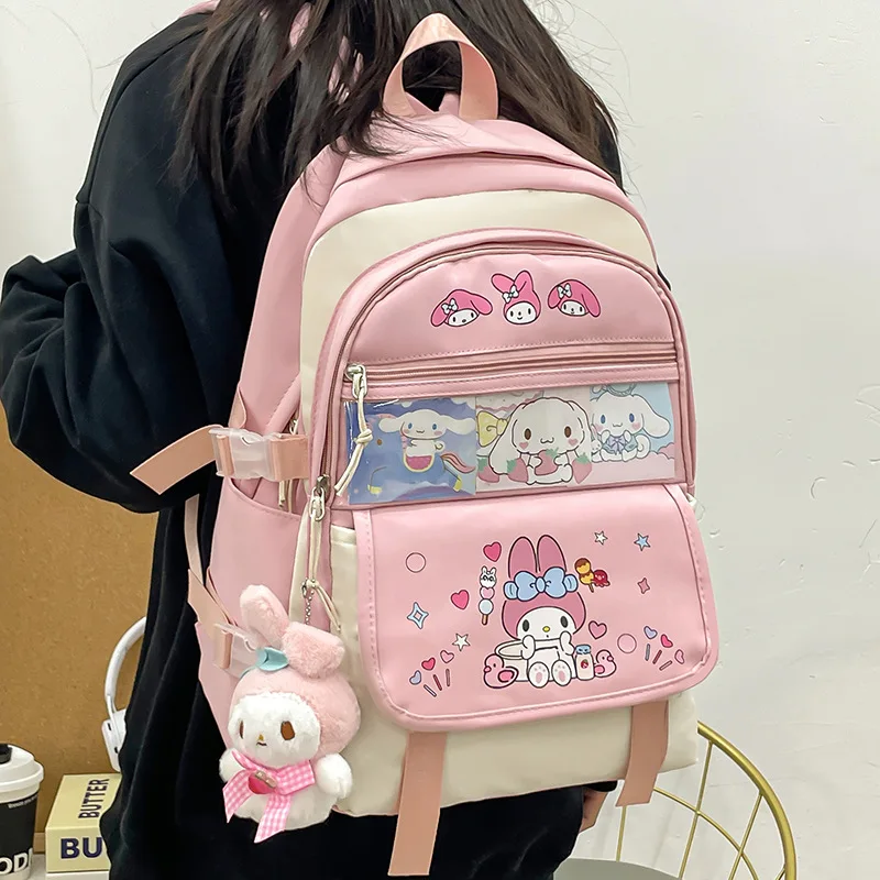 

Школьный ранец Sanrio Hellokitty для мальчиков, рюкзак Kuromi Kawaii, аниме, рюкзак, полакко, мультяшная школьная сумка, подарок на день рождения и Рождество